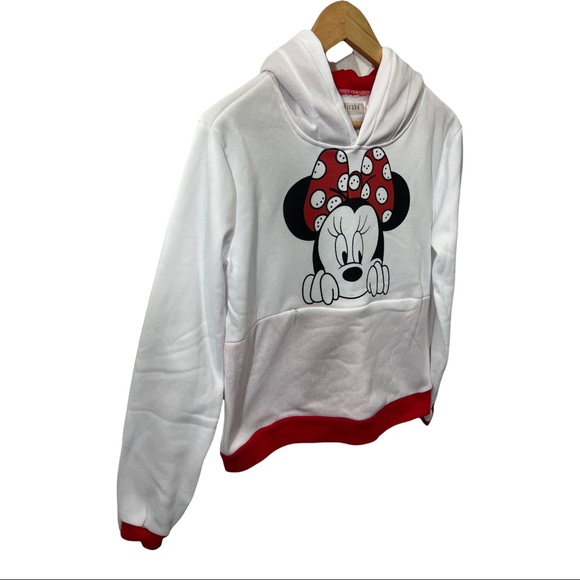 VICABO MINNIE MOUSE GRAPHIC WHITE LONG SLEEVE HOODIE SWEATSHIRT - Picture 6 of 14